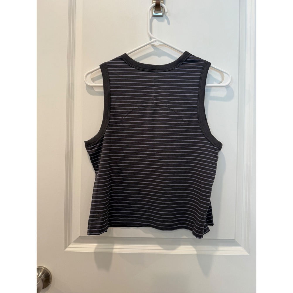Lululemon Love Tank Top Striped Charcoal Grey Purple Sleeveless Crew Neck Top - Picture 4 of 4
